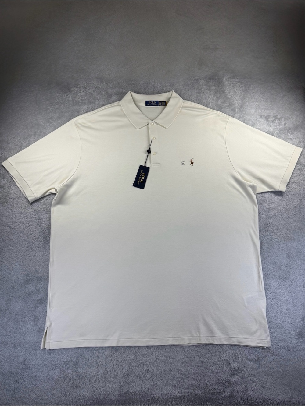NWT Polo Ralph Lauren Soft Cotton Polo 3XLT Big & Tall Cream - Picture 2 of 10